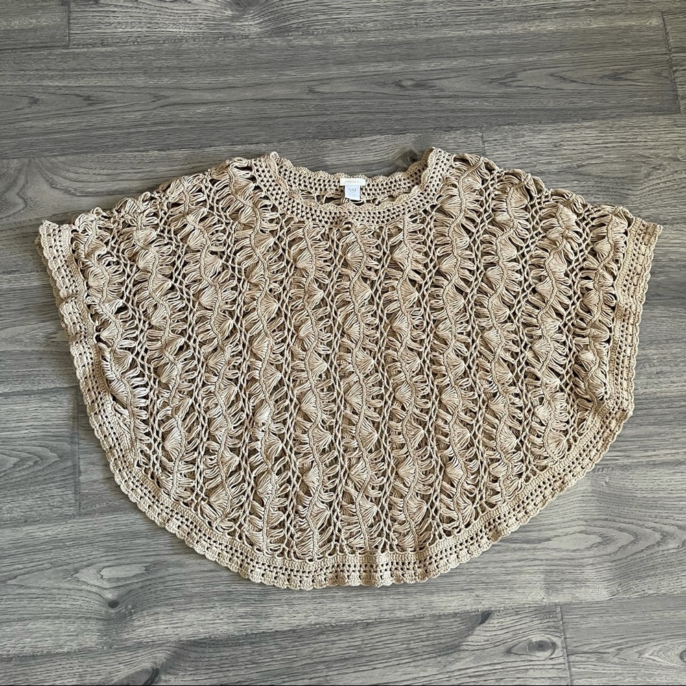 Chico’s Paula Crochet Chianti Poncho Size S/M